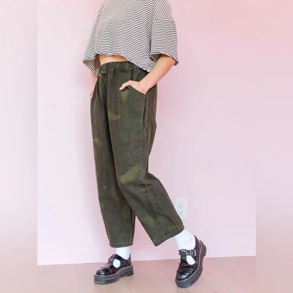 NWOT Nettle Studios | Barrel Pant in Overdyed Camo - Picture 2 of 7